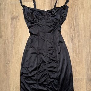 Skims Satin Black Dress
